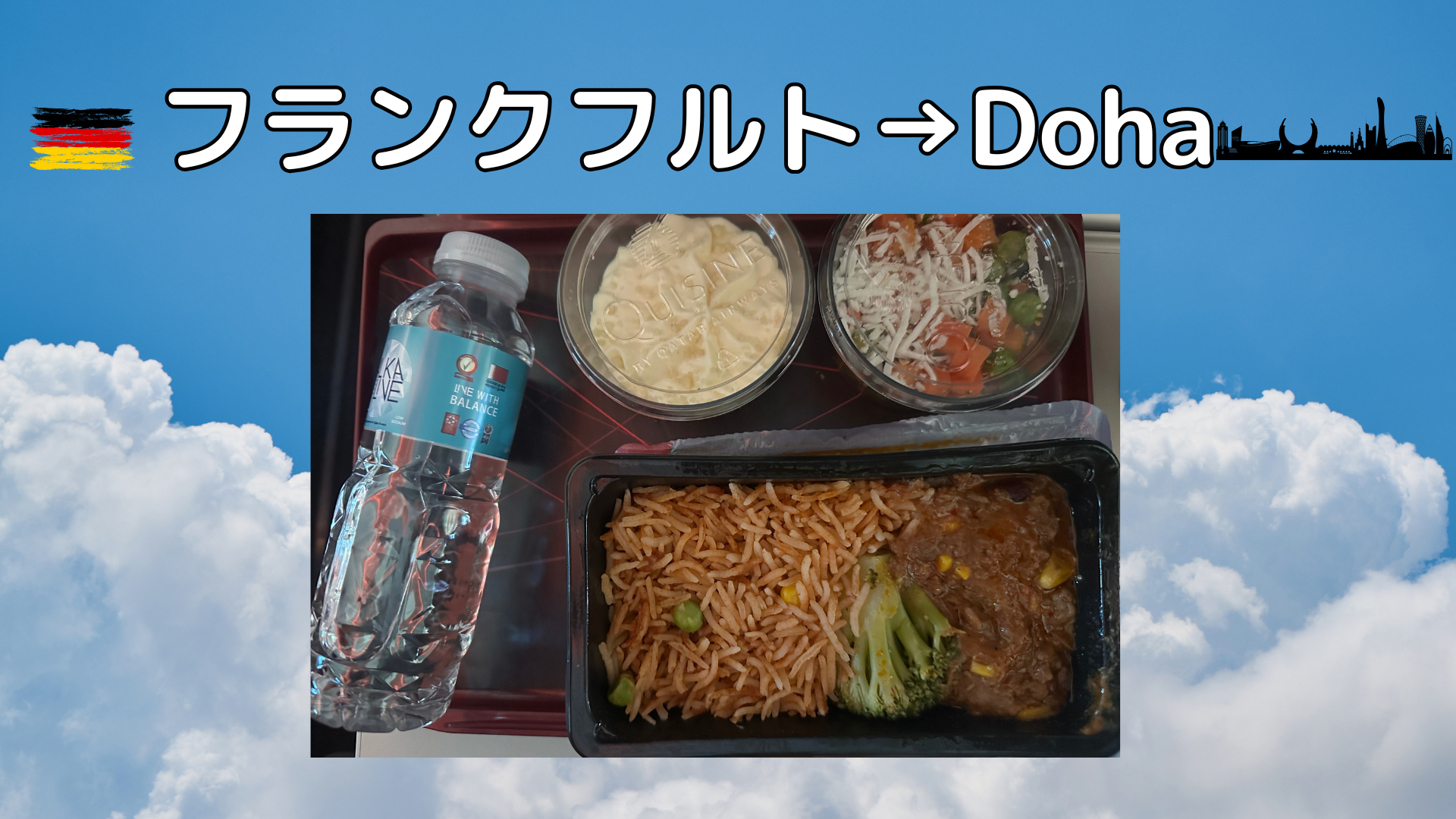 機内食(フランクフルト→Doha)