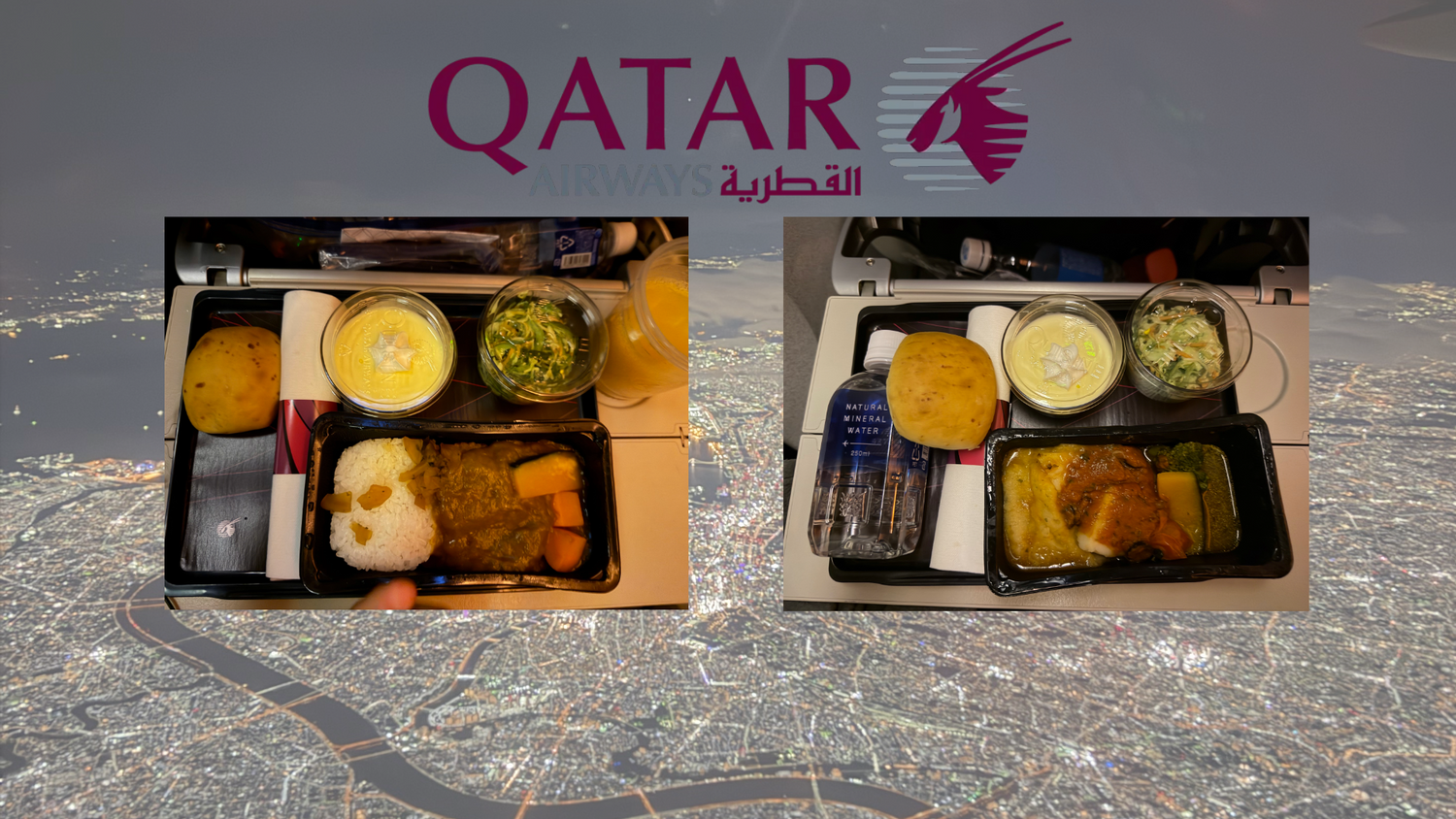 成田ドーハ機内食 カタール航空 海外遠征 Piece