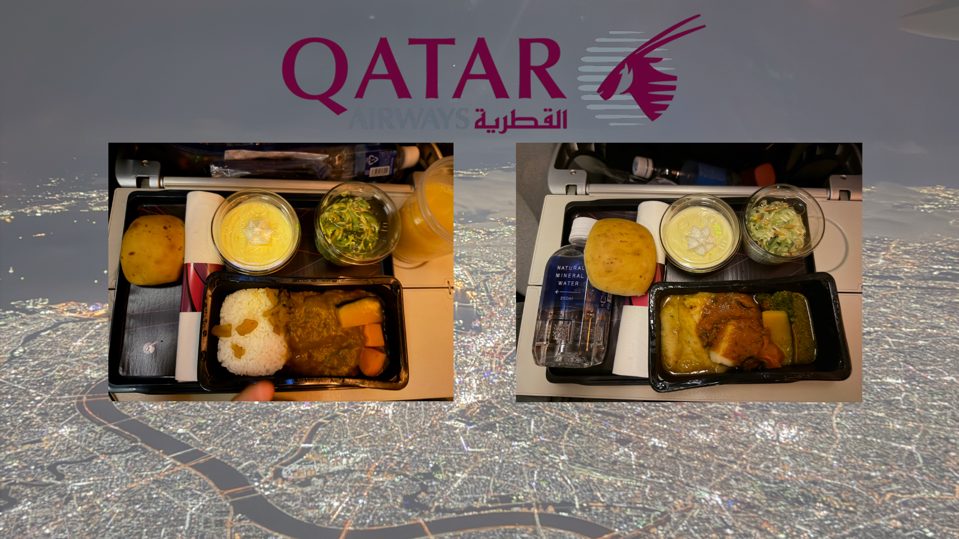 成田ドーハ機内食 カタール航空 海外遠征 Piece