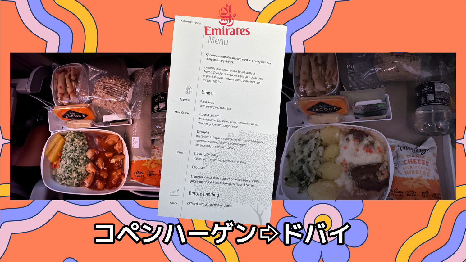 コペンハーゲンドバイ機内食 北欧遠征帰路 Piece